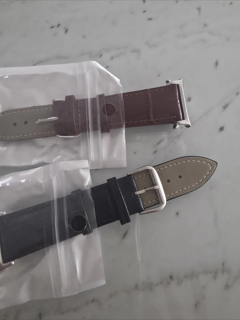 [2 set]PU Leather Strap for Galaxy Watch 8 in Brown and Black